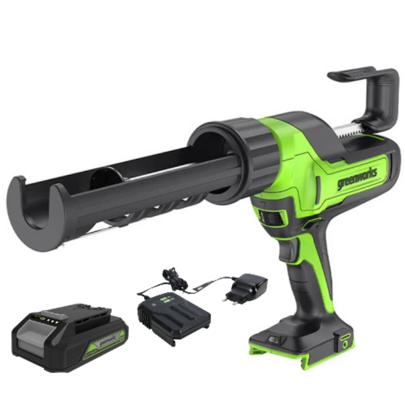 Пистолет для герметиков аккумуляторный Greenworks G24CAU 3501707UA 24V макс 310 мл c 1хАКБ 2Ач и ЗУ 14381₽