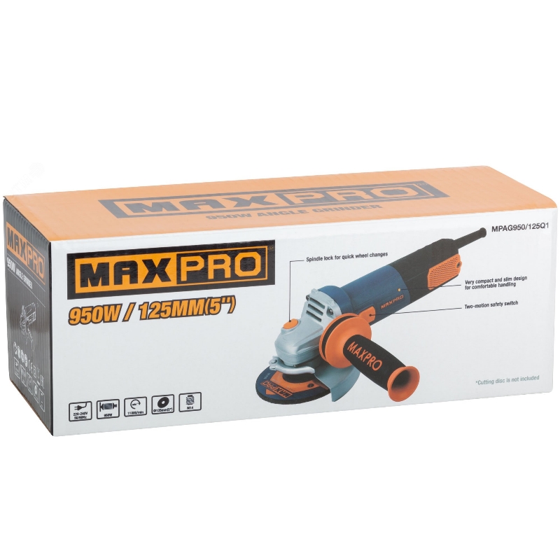 Угловая шлифмашина (болгарка) Max-Pro 85130, 125 мм, 950 Вт в Угличе