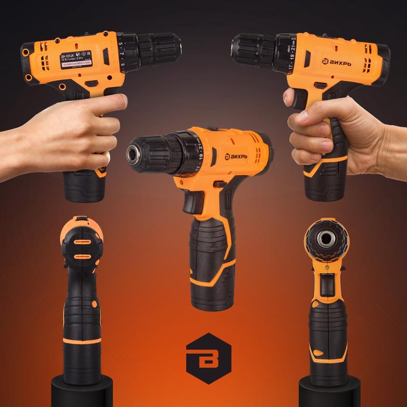 Аккумуляторная дрель-шуруповерт Вихрь ДА-12Л-2К 72/14/7