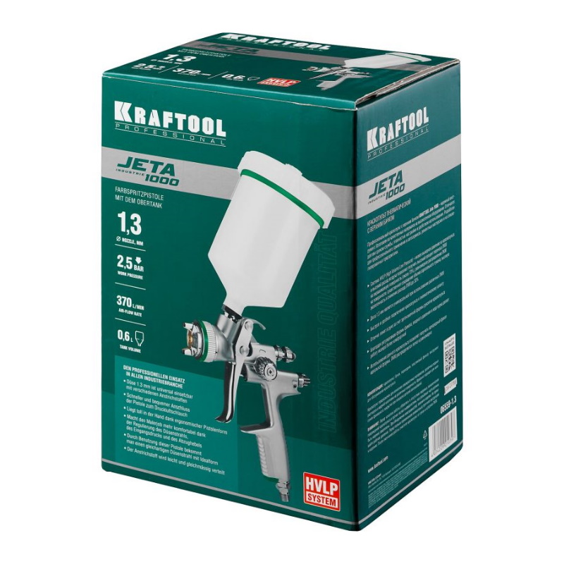 Краскопульт пневматический Kraftool Jeta 1000 06559-1.3 HVLP 1,3мм
