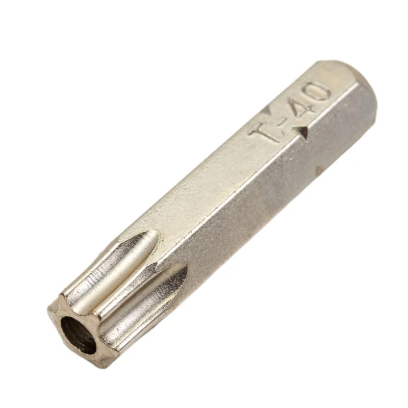 Набор бит JTC JTC-5358, 1/4"DR TORX с отверстием, T10H-T40H, с Г-образным держателем, 8 предметов
