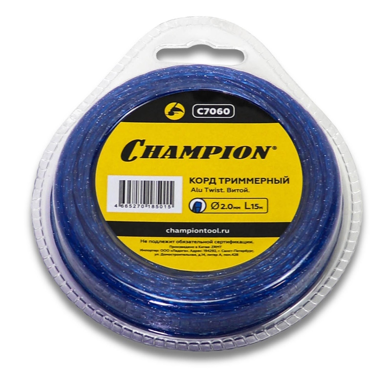 Корд триммерный Champion Alu Twist C7060, 2.0мм*15м, витой  в Туле
