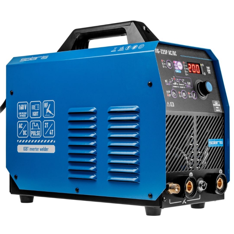 Инверторный аппарат аргонодуговой сварки Solaris TIG-225P ACDC SL5718-8 56659₽