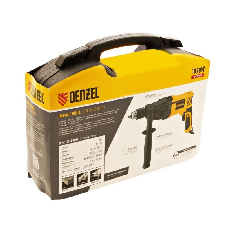 Дрель ударная Denzel ID-1050-2 1050 Вт 26312