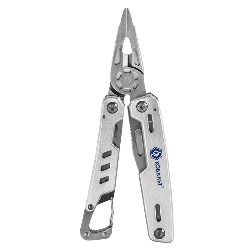 Мультитул Кобальт 918-268 11 в 1 корпус из нержавеющей стали рукоятки из алюминия чехол для хранения блистер 1593₽