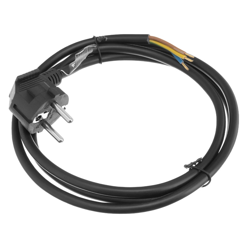 Шнур сетевой Denzel Energy Series 37671, ПВС, 1,5 м, 3х1,5 мм, с неразборной вилкой, черный в Костроме