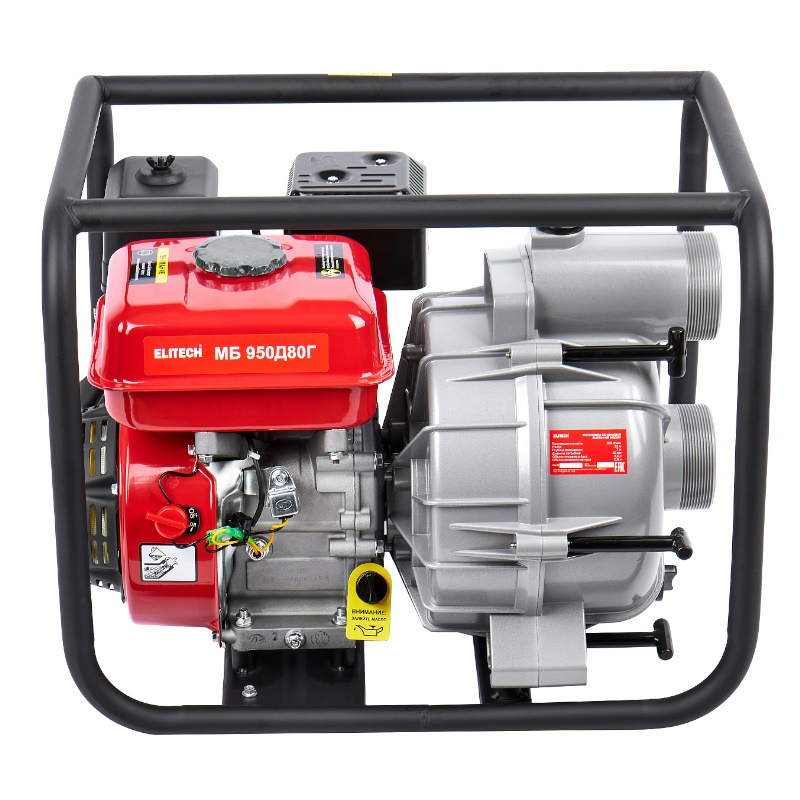 Мотопомпа бензиновый Elitech МБ 950 Д 80 Г 205520, 4-такт, 7 л.с., 950 л/мин в Иваново