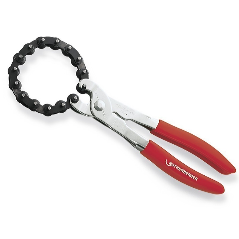 Цепной труборез Rothenberger 70285 20-100мм 15 режущих кромок пластмассовые ручки 25248₽