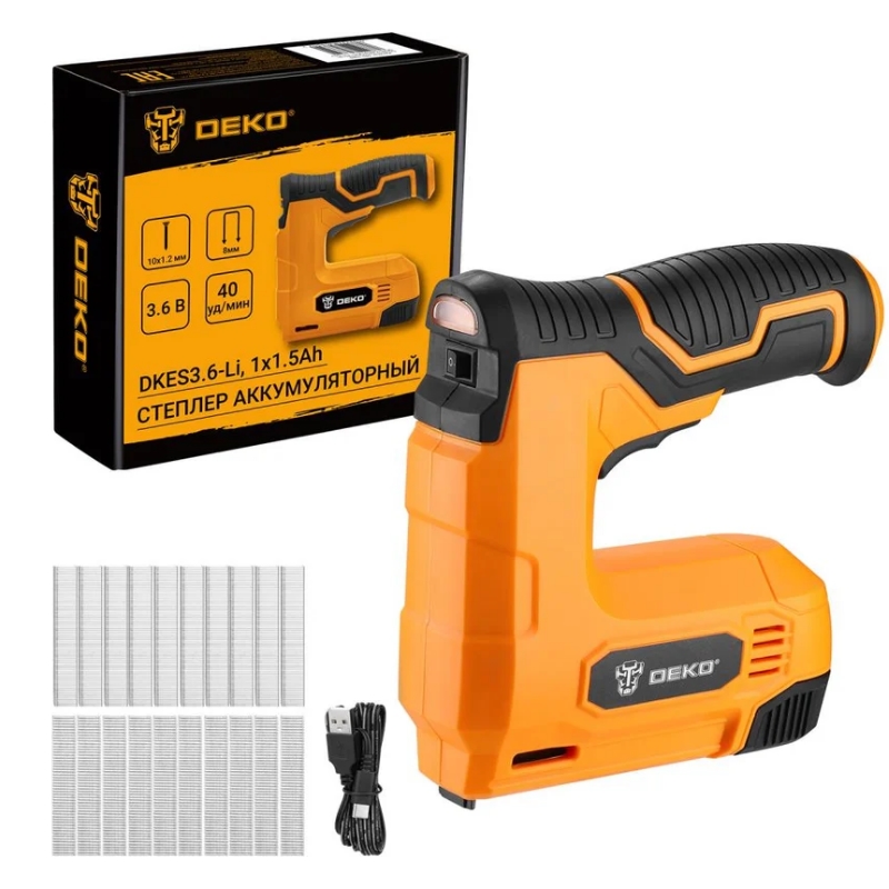 Степлер аккумуляторный Deko DKES3.6-Li 083-1099, 1х1.5Ач в Рыбинске