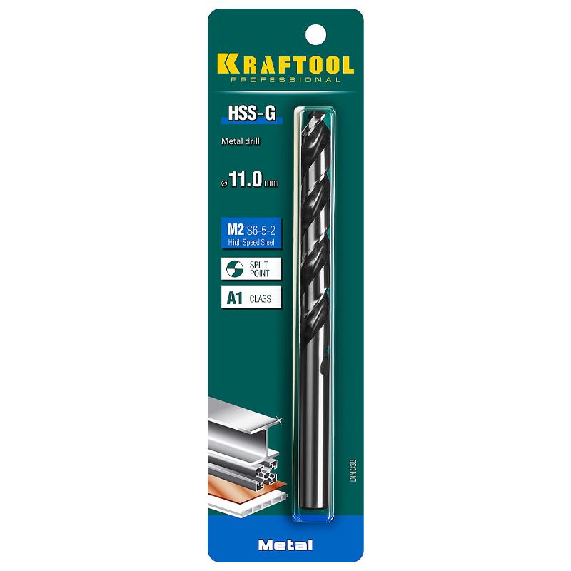 Сверло по металлу Kraftool HSS-G 11.0 х142мм, 29651-11 сталь М2(S6-5-2) в Нижнем Новгороде