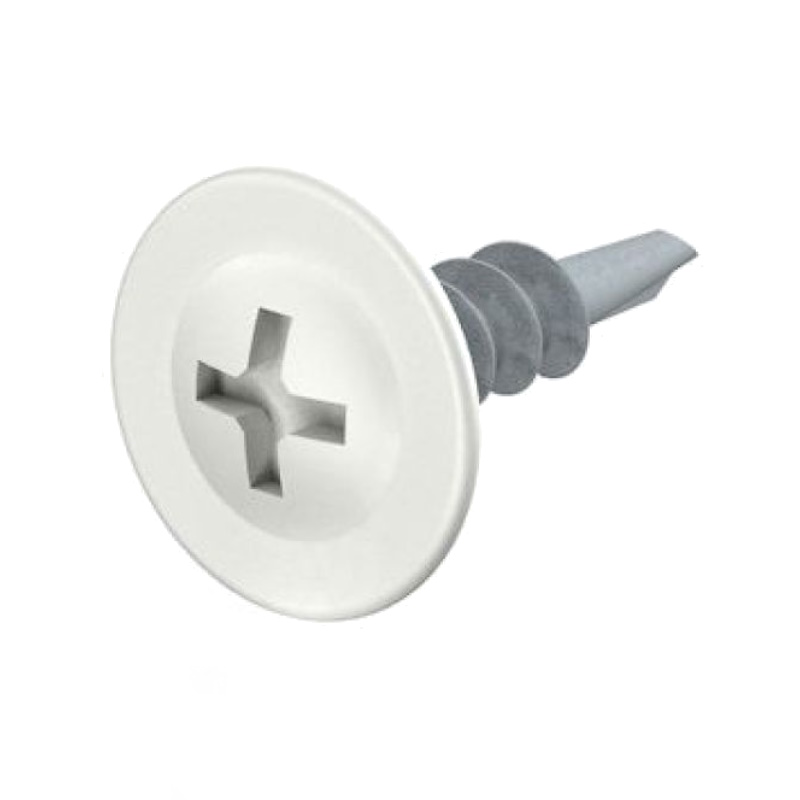 Саморез Starfix SMC1-55674-500, 4.2х16 мм, с прессшайбой, цинк, со сверлом, RAL 9003 (500 шт в карт. уп.)  в Ярославле