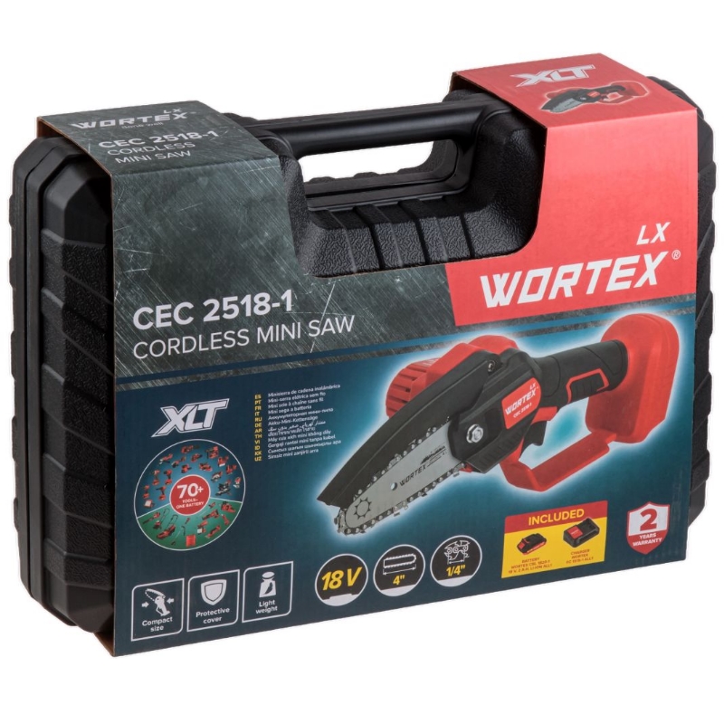 Аккумуляторная мини-пила Wortex LX CEC 2518-1 1329493, ALL1 XLT с акб и з/у SET 18В, 4" в чем. в Коврове