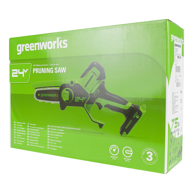 Цепная мини пила аккумуляторная Greenworks G24MCS10 2008207 24В 10см (без АКБ и ЗУ) в Коврове