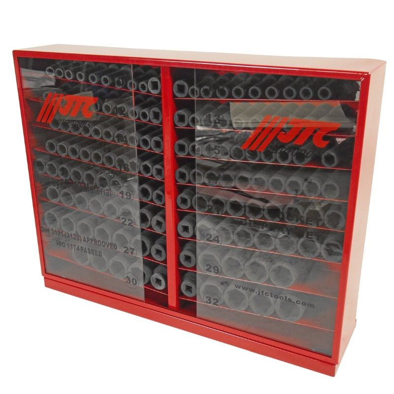 Набор головок торцевых JTC JTC-J4137L, ударных, глубоких, 6-гранных, 1/2", 10-32мм (в металлическом шкафу) 137 предметов в Твери