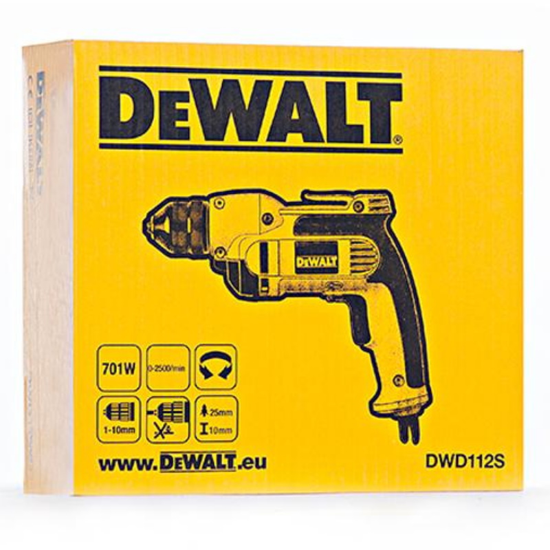 Безударная дрель DeWalt DWD112S (701 Вт, макс диаметр сверления дерева 25 мм)