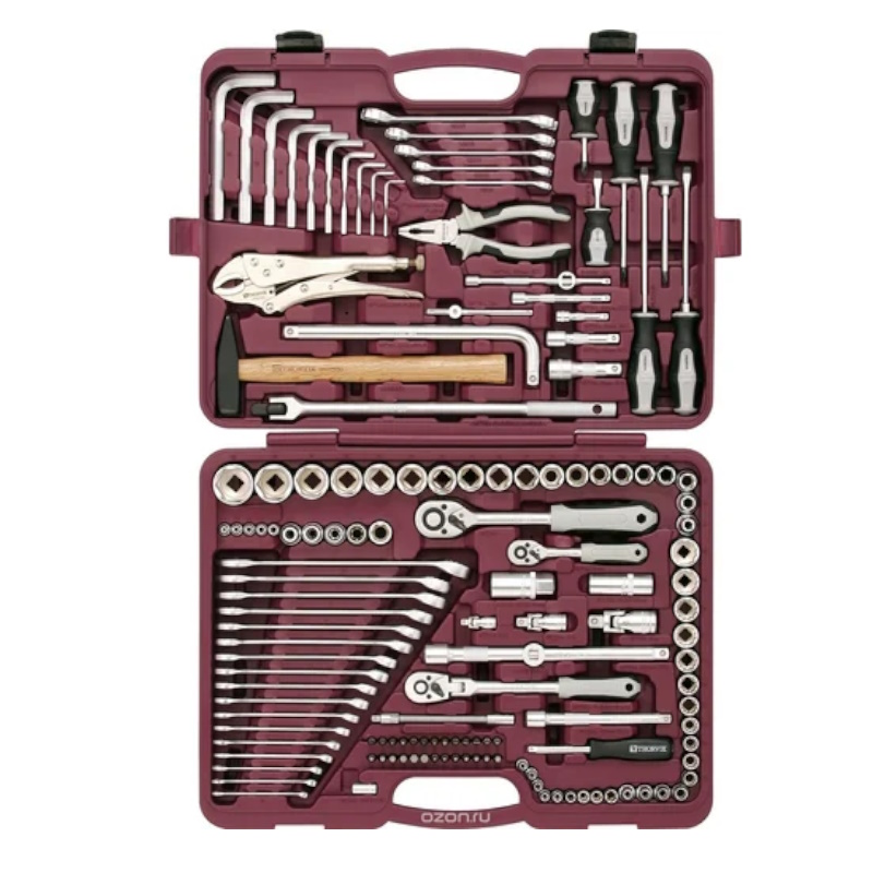 Набор инструмента универсальный Thorvik UTS0142 052063, 1/4", 3/8" и 1/2"DR, 142 предмета