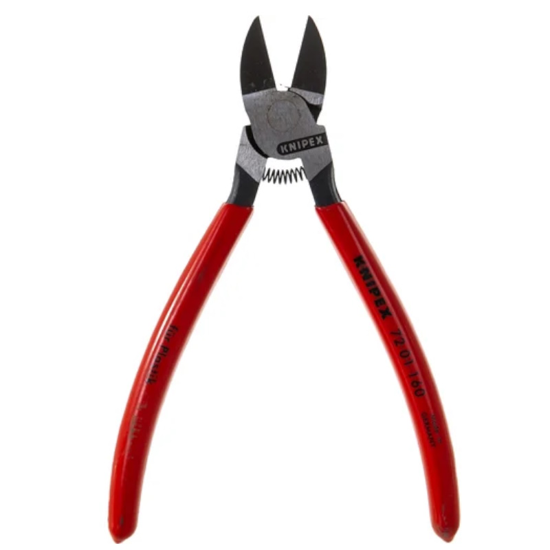 Бокорезы для пластика Knipex KN-7201160, пружина, 160 мм, обливные ручки в Переславле
