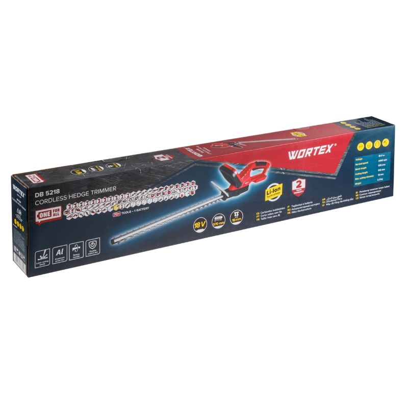 Аккумуляторный кусторез Wortex DB 5218 ALL1 МЕГА 1334652, с акб и зу, 18В, 570 мм, шаг 16 мм в Твери