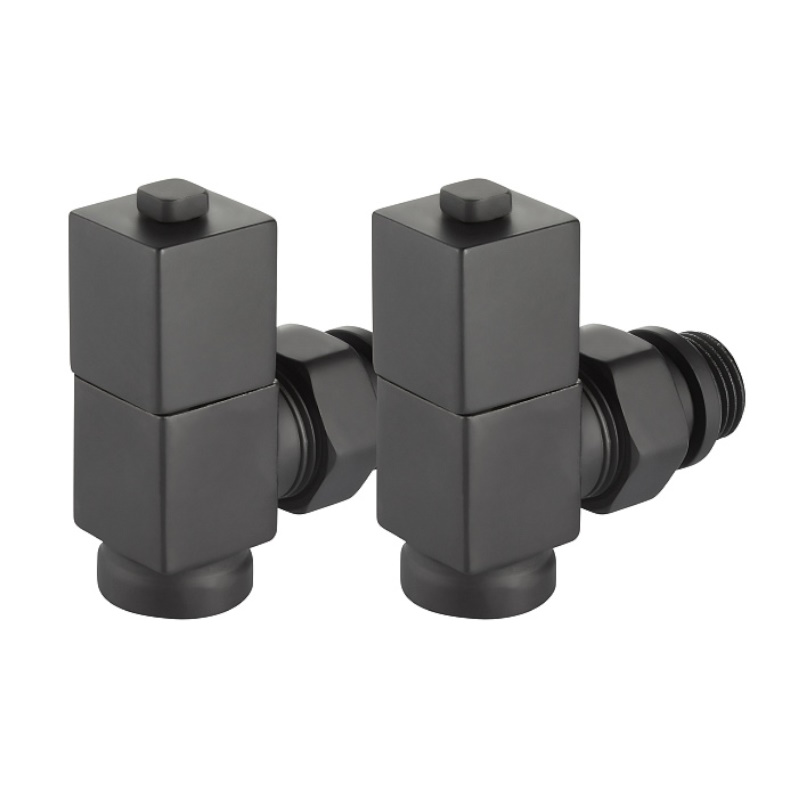 Набор дизайн-вентилей Royal Thermo CUBE НС-1422578, угловой, черный, 1/2" в Коврове