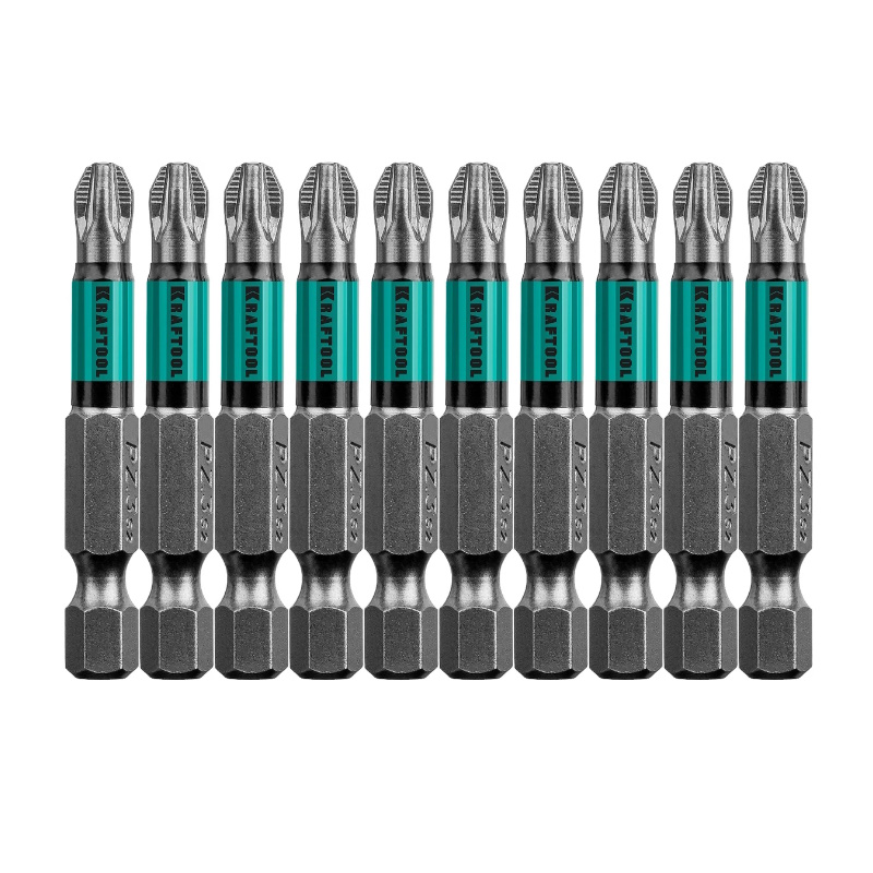 Биты Kraftool  26124-3-50-10 (PZ3, 50 мм, тип хвостовика E 1/4", 10 шт. в блистере) в Иваново