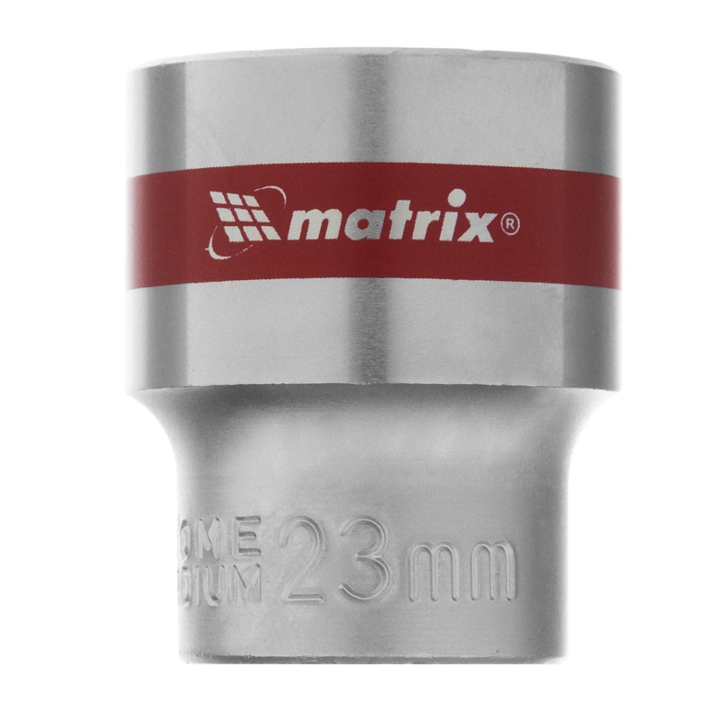 Головка торцевая Matrix 13123, 23 мм, 6-гранная, CrV, под квадрат 1/2", хромированная в Муроме