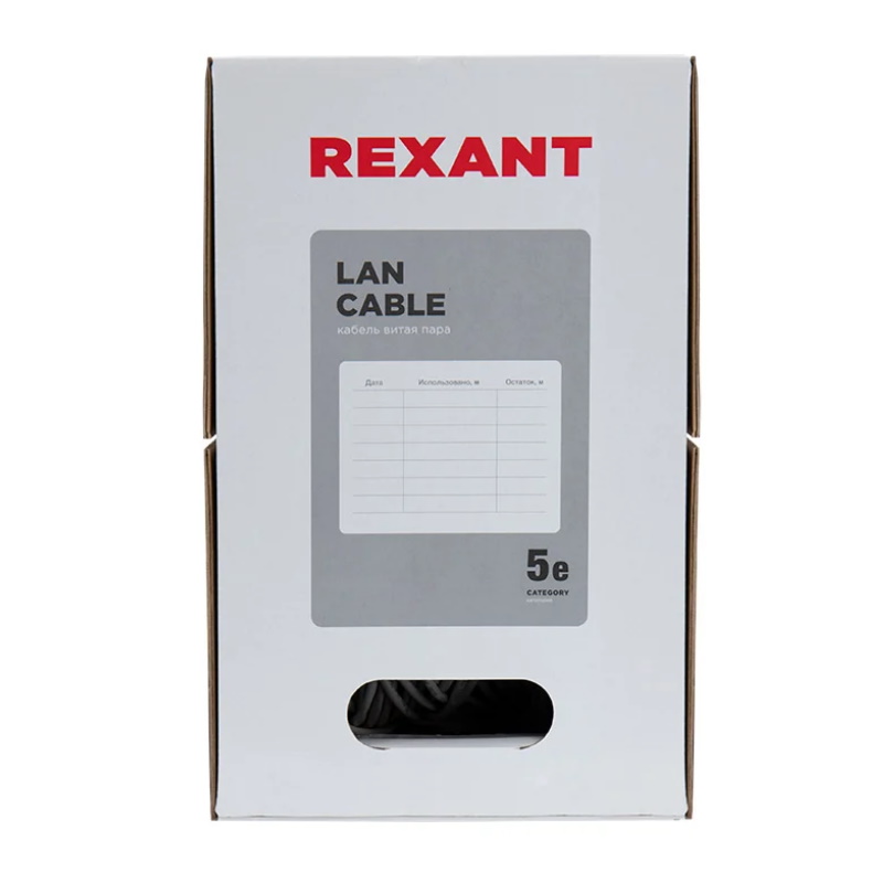 Ethernet кабель Rexant 01-0043 UTP, 4PR, 24AWG, CAT5e, 305м в Александрове