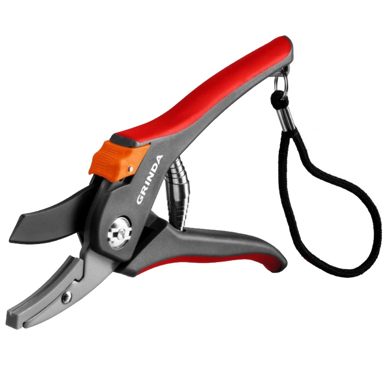 Контактный секатор Grinda G-28 8-423203_z02, 205 мм, углеродистая сталь, закаленные лезвия, тефлоновое покрытие, двухкомпонентные рукоятки в Муроме