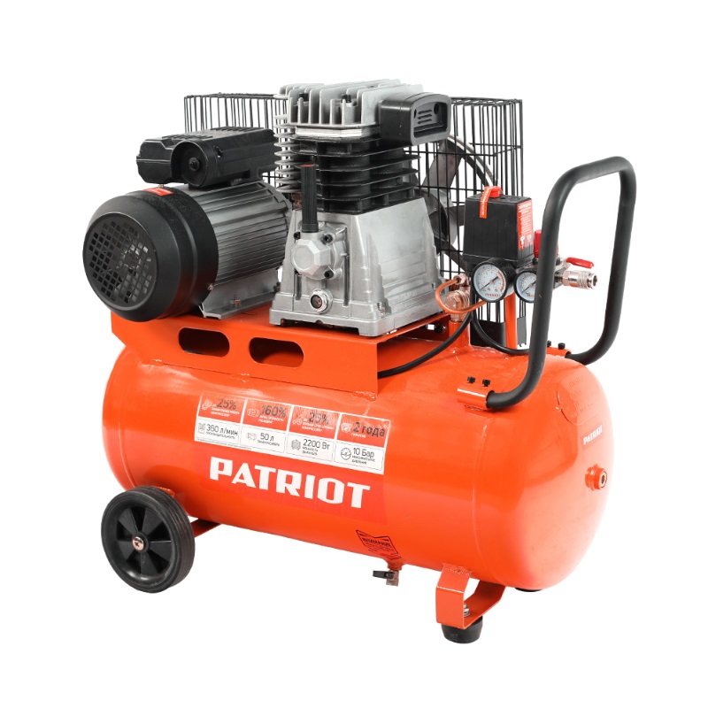 Компрессор поршневой ременной Patriot PTR 50-360I, быстросъемный 1/4" + "елочка" 525301960 в Костроме