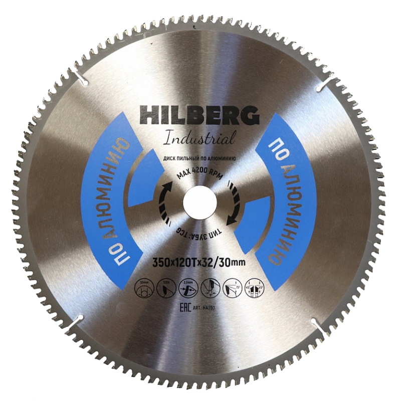 Диск пильный Hilberg Industrial HA350 по алюминию 3503230120Т 5155₽