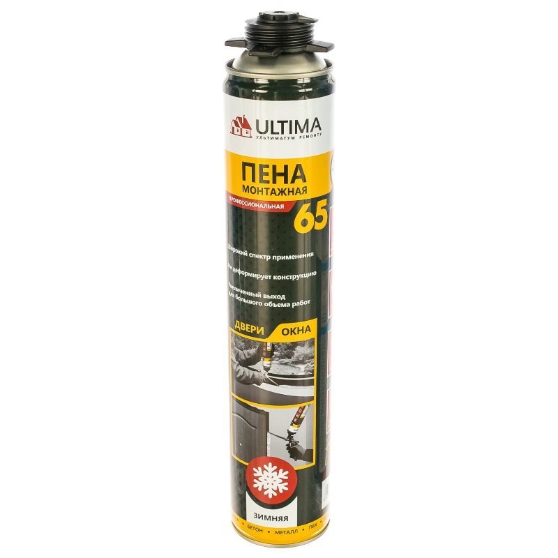 Пена монтажная профессиональная Ultima Pro 65, 820 мл, зимняя в Туле