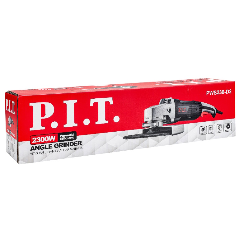 Угловая шлифмашина (болгарка) P.I.T. PWS230-D2 Стандарт, 230 мм, 2300 Вт, плавный пуск в Угличе