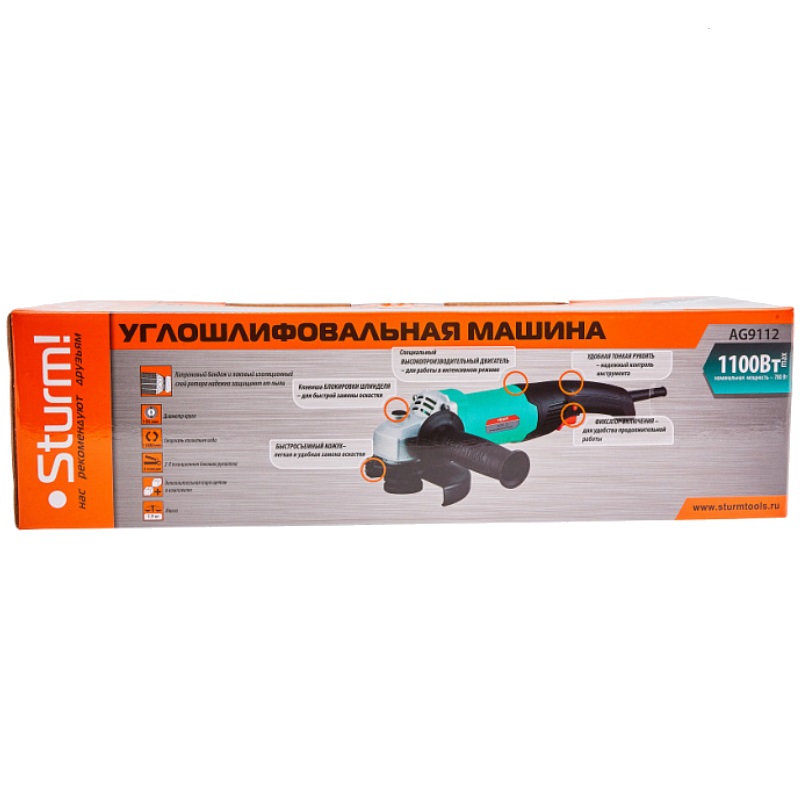 Угловая шлифмашина (болгарка) Sturm AG9112, 125 мм, 1100 Вт в Костроме