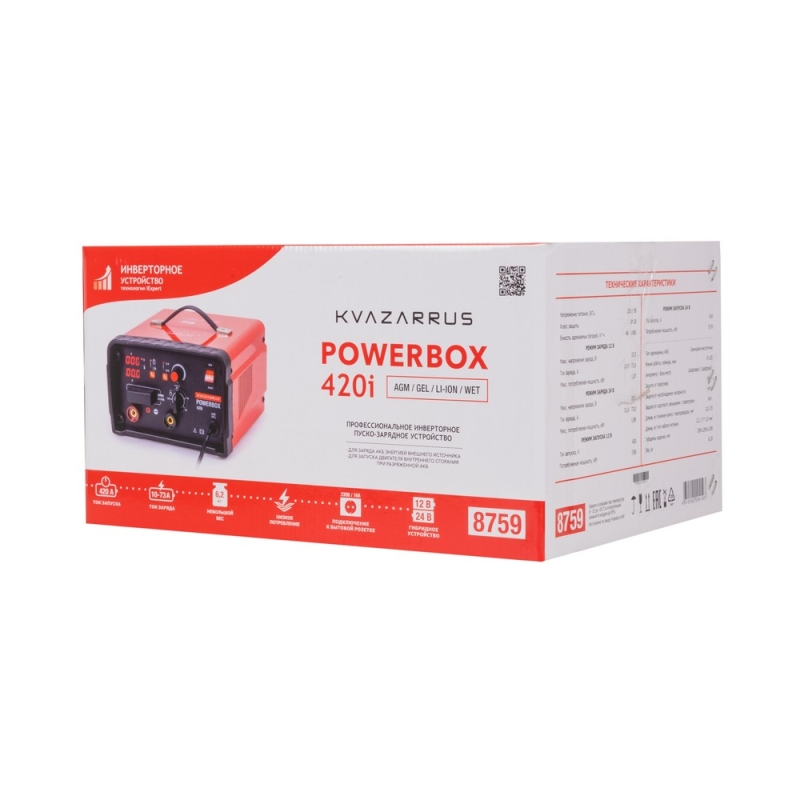 Инверторное пуско-зарядное устройство Kvazarrus PowerBox 420i, таймер, 8759 в Коврове