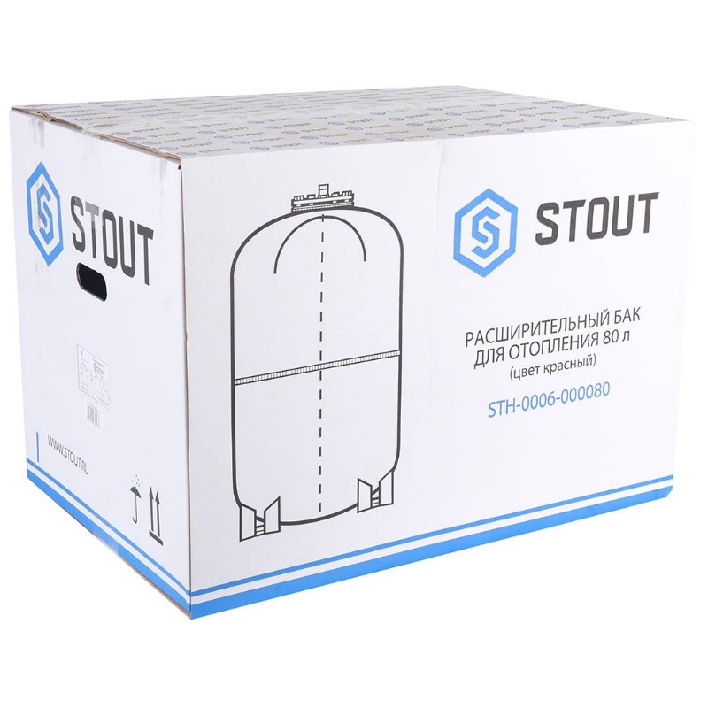 Расширительный бак на отопление Stout STH-0006-000080, 80 л, красный в Иваново