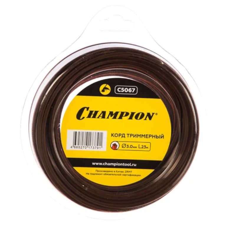 Корд триммерный Champion Nylplus Square C5067, 3.0мм* 23м, квадрат  в Твери