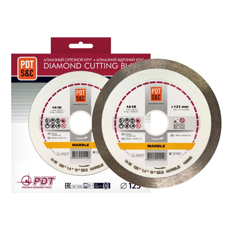 Круг отрезной алмазный PDT Marble 1А1R (125х1.4х10х22.2 мм) 820200CMRu в Череповце