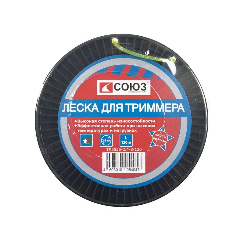 Леска для триммера СОЮЗ ТЛ3535-2.4-8-120, 2.4 мм в Иваново