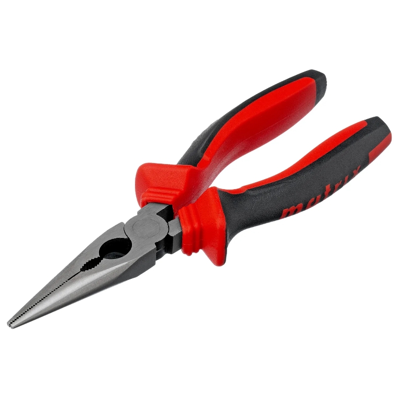 Длинногубцы прямые Matrix 17310 180 мм хром-ванадий двухкомпонентные рукоятки 375₽