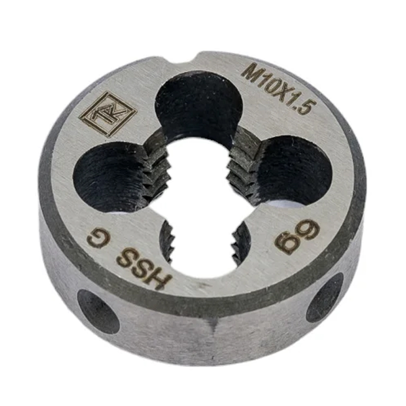 Плашка Thorvik MDG1015 D-DRIVE 052864 круглая ручная с направляющей в наборе М10х1.5, HSS, Ф25х9 мм в Коврове