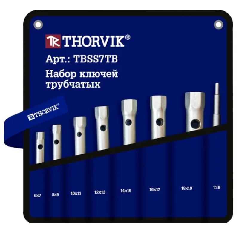 Набор ключей трубчатых в сумке Thorvik TBSS7TB 053737 6-19 мм 7 предметов 2498₽