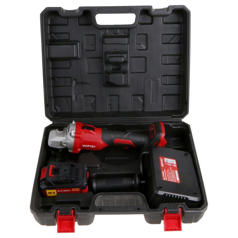Аккумуляторная УШМ Wortex LX CAG 1812-1 E 329192 (ALL1 МЕГА бесщет., 18 В, 125 мм, 8000 об/м) в кейсе