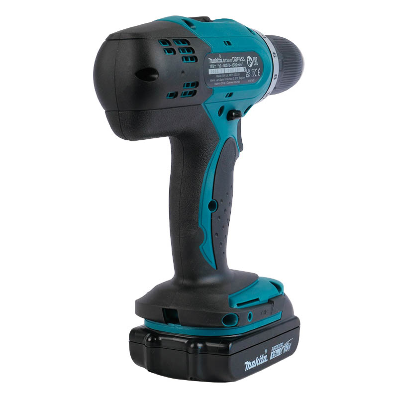 Дрель-шуруповерт аккумуляторная Makita DDF453SYE (42 Нм, 18 В, 2 АКБ 1.5 Ач, ЗУ, кейс)