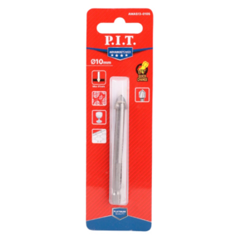 Сверло PIT DRUA AMAS13-010SA для твердой керамики 10x70 мм 2 режущие кромки спираль хвостовик 14 160₽