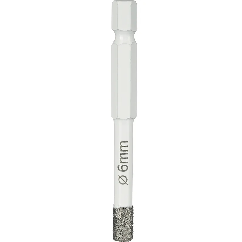 Коронка алмазная по керамике и керамограниту Diamond Industrial DIDKVP06S10, 6 мм, 1/4" HEX вакуумная пайка в Твери