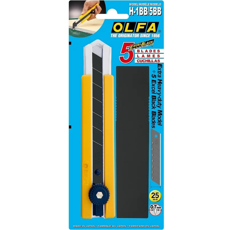 Нож в комплекте с лезвиями Olfa EXCEL BLACK OL-H-1BB/5BB, 25 мм, 5 шт в Рыбинске