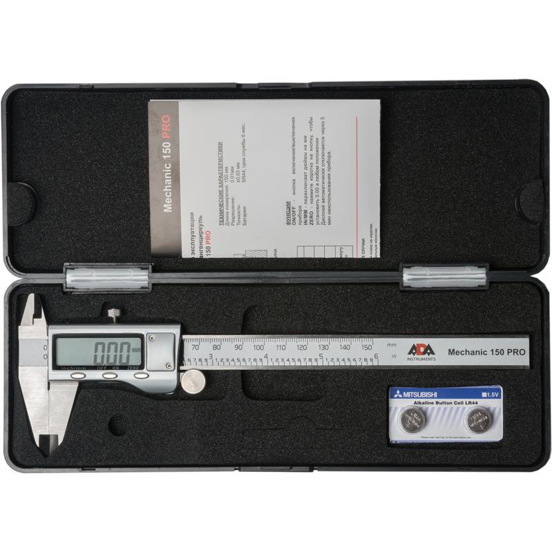 Цифровой штангенциркуль Ada Mechanic 150 PRO А00380 (шаг 0.1 мм, погрешность 0.03 мм, max измерение 150 мм, вид шцц 1) в Вологде