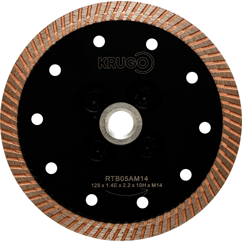 Диск алмазный Krugo RTB05AM14, Турбо с фланцем по граниту, 125 x 1,4Е x 2,2 x 10Н x М14 в Твери