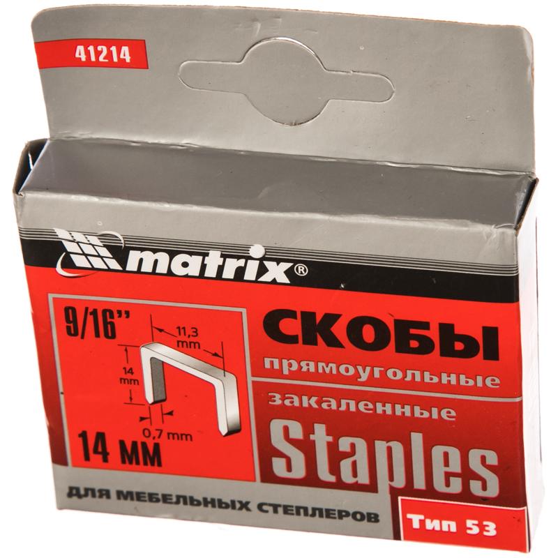 Скобы Matrix 41214 (тип 53, 14 мм, 1000 шт.) в Костроме