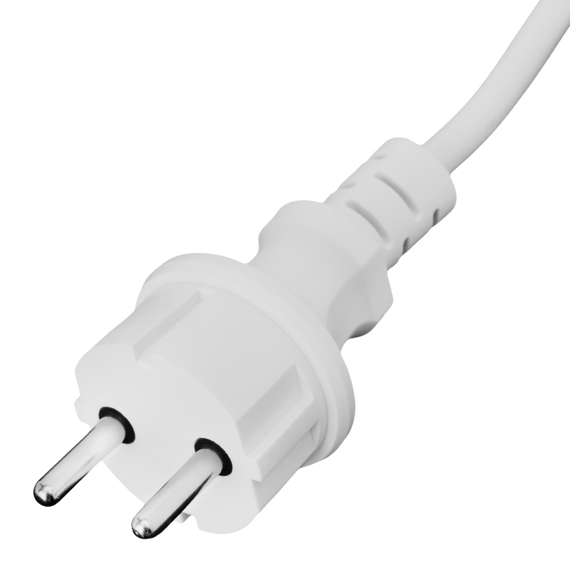 Шнур сетевой Denzel Energy Series 37668, ПВС, 1,5 м, 2х1,5 мм, с неразборной вилкой, белый в Иваново