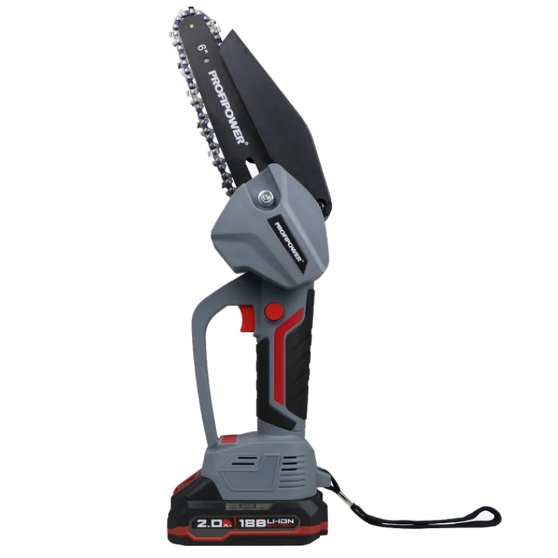 Пила цепная аккумуляторная ProfiPower MKGST-18V E0097, бесщеточная, 18 В, 2 шт АКБ Х 2.0Ач, шина 6", 37 звеньев, 2 шт - цепи